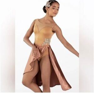 Weissman Chasing Cars Girls Dance Dress- size IC- Tan color